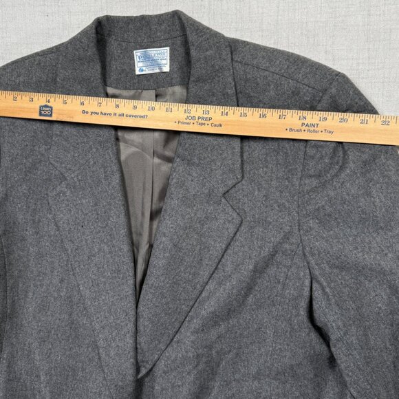 Vintage Pendleton Gray Wool Blazer Single Button Lined USA Made Size 24W - Picture 6 of 12